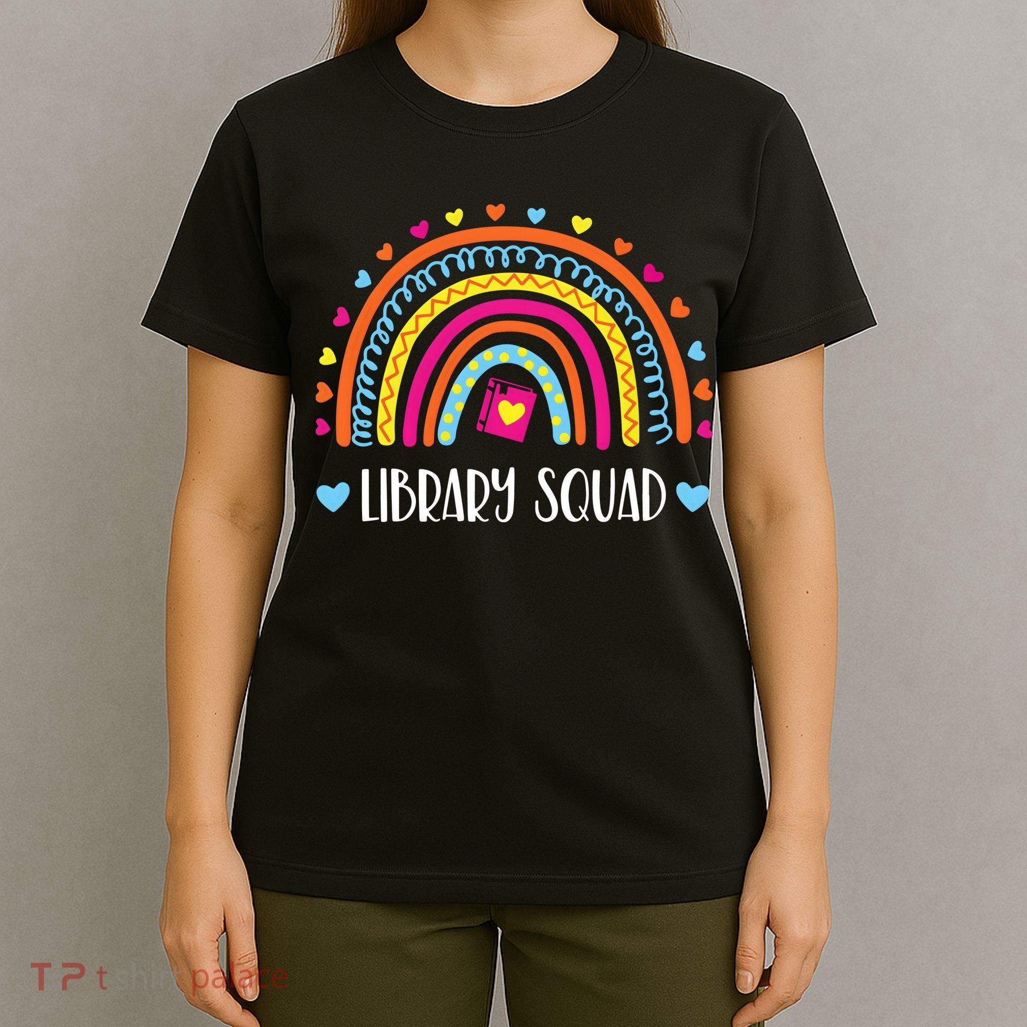 Womens Library Squad Librarian Bookworm Book Lover VNeck T-Shirt