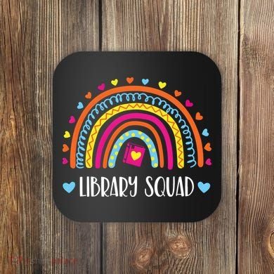 Womens Library Squad Librarian Bookworm Book Lover VNeck Coaster