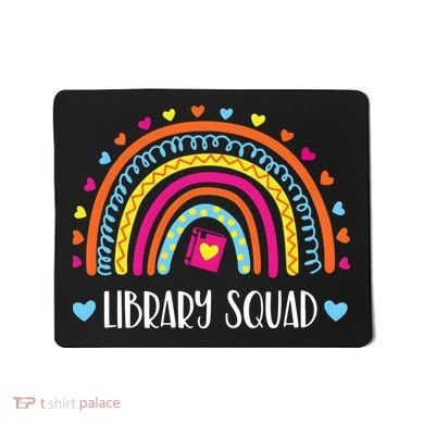 Womens Library Squad Librarian Bookworm Book Lover VNeck Mousepad