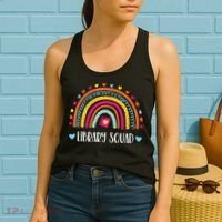 Womens Library Squad Librarian Bookworm Book Lover VNeck Women's Tank Top thumb 2