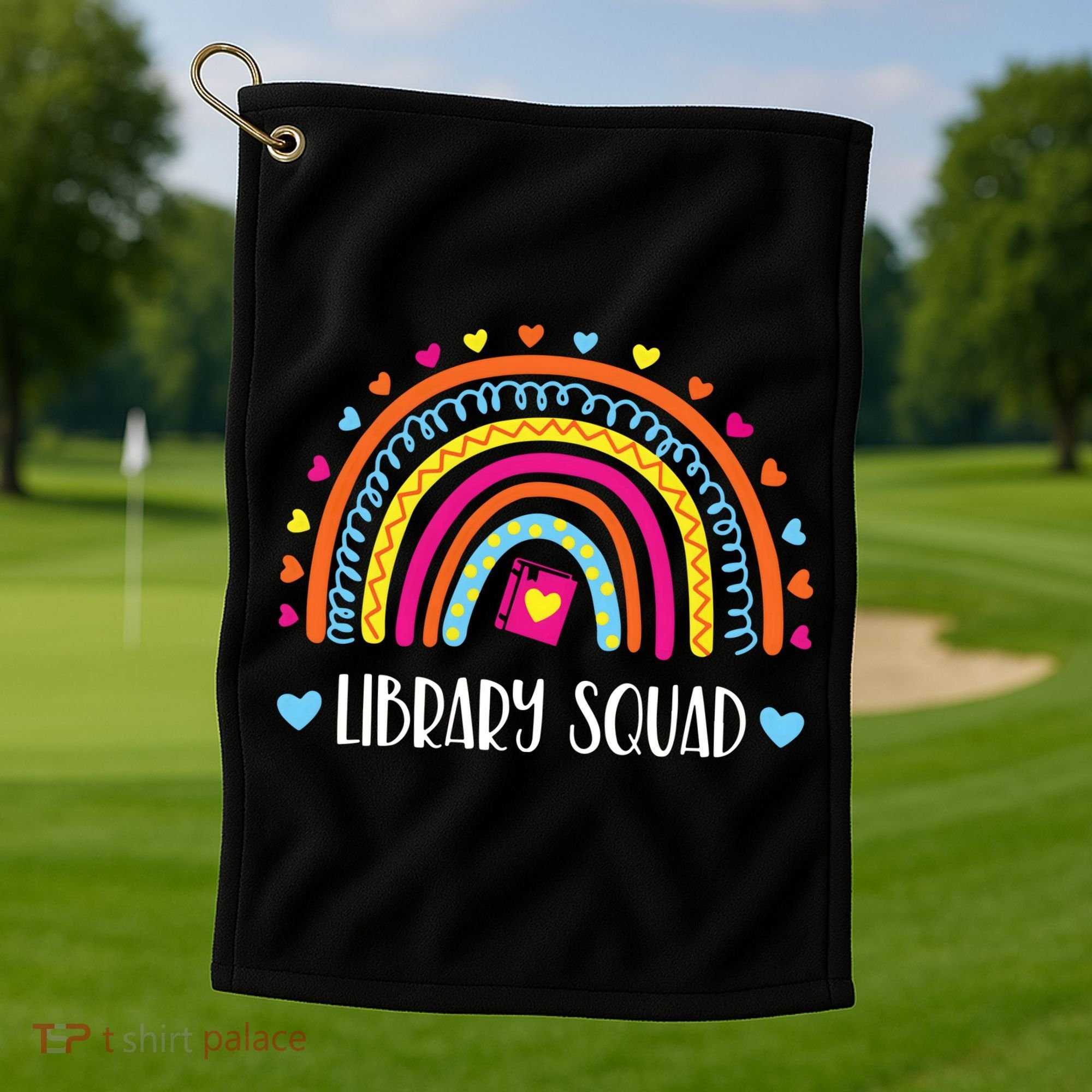 Womens Library Squad Librarian Bookworm Book Lover VNeck Golf Towel