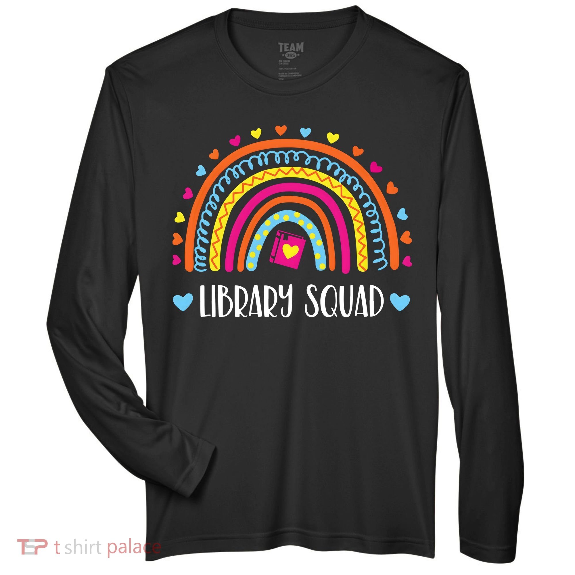 Womens Library Squad Librarian Bookworm Book Lover VNeck Zone Performance Long-Sleeve T-Shirt
