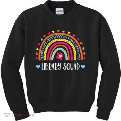 Womens Library Squad Librarian Bookworm Book Lover VNeck Kids Sweatshirt