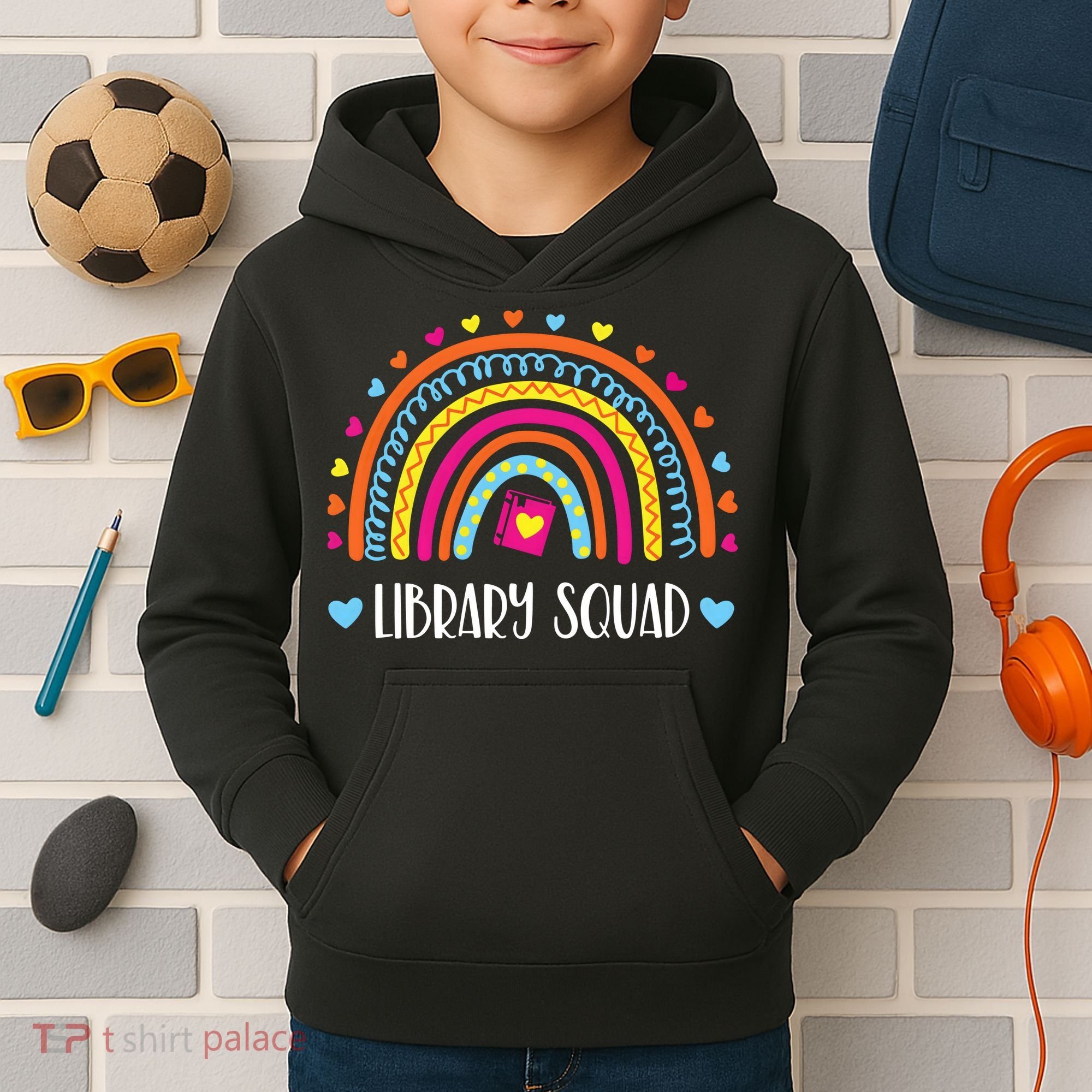 Womens Library Squad Librarian Bookworm Book Lover VNeck Kids Hoodie