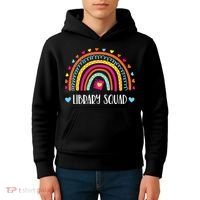 Womens Library Squad Librarian Bookworm Book Lover VNeck Kids Hoodie thumb 4