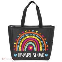 Womens Library Squad Librarian Bookworm Book Lover VNeck Tote Bag thumb 0