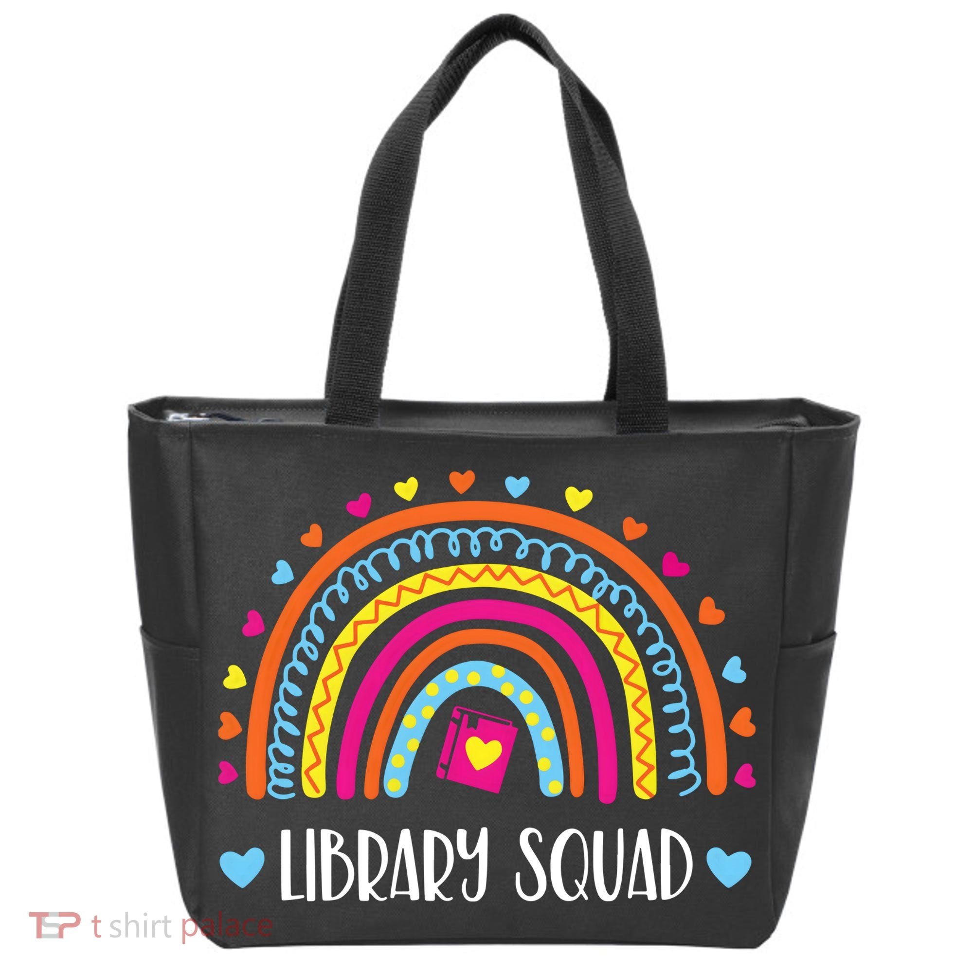 Womens Library Squad Librarian Bookworm Book Lover VNeck Tote Bag