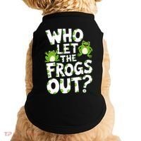 Who Let The Frogs Out Green Frog Lover  Doggie Tank thumb 0