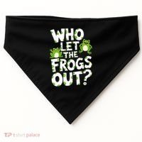 Who Let The Frogs Out Green Frog Lover  USA-Made Doggie Bandana thumb 0