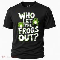 Who Let The Frogs Out Green Frog Lover  Cooling Performance Crew T-Shirt thumb 0