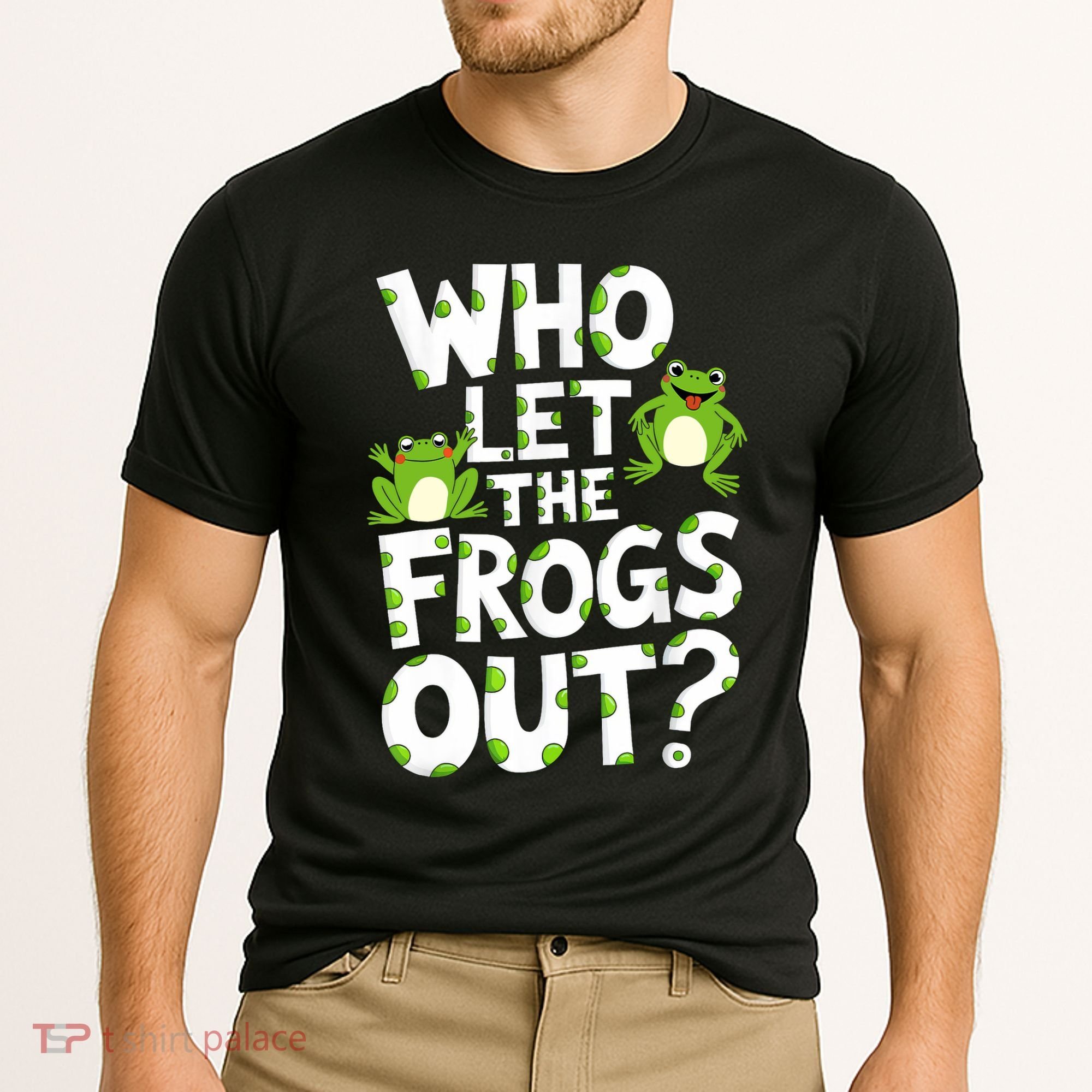 Who Let The Frogs Out Green Frog Lover  Cooling Performance Crew T-Shirt