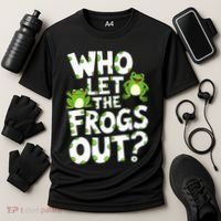 Who Let The Frogs Out Green Frog Lover  Cooling Performance Crew T-Shirt thumb 3