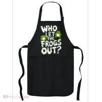 Who Let The Frogs Out Green Frog Lover  Apron thumb 0