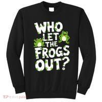 Who Let The Frogs Out Green Frog Lover  Sweatshirt thumb 0