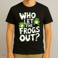 Who Let The Frogs Out Green Frog Lover  T-Shirt thumb 3