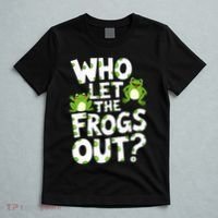 Who Let The Frogs Out Green Frog Lover  T-Shirt thumb 5