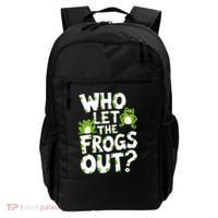 Who Let The Frogs Out Green Frog Lover  Backpack thumb 0