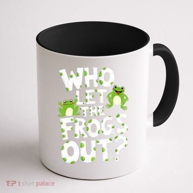 Who Let The Frogs Out Green Frog Lover  Coffee Mug back