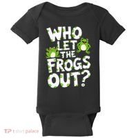 Who Let The Frogs Out Green Frog Lover  Baby Bodysuit thumb 0