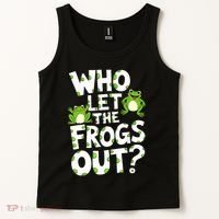 Who Let The Frogs Out Green Frog Lover  Tank Top thumb 2
