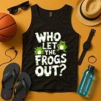 Who Let The Frogs Out Green Frog Lover  Tank Top thumb 4