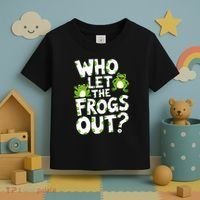 Who Let The Frogs Out Green Frog Lover  Toddler T-Shirt thumb 3