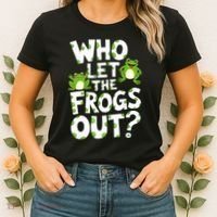 Who Let The Frogs Out Green Frog Lover  Women's T-Shirt thumb 2