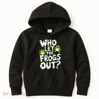 Who Let The Frogs Out Green Frog Lover  Kids Hoodie thumb 0