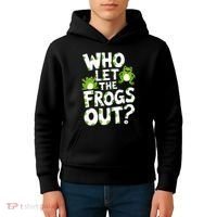 Who Let The Frogs Out Green Frog Lover  Kids Hoodie thumb 4