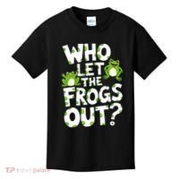 Who Let The Frogs Out Green Frog Lover  Kids T-Shirt thumb 0