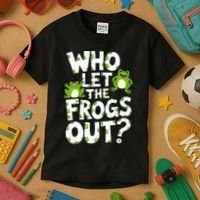 Who Let The Frogs Out Green Frog Lover  Kids T-Shirt thumb 3