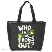Who Let The Frogs Out Green Frog Lover  Tote Bag thumb 0