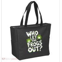 Who Let The Frogs Out Green Frog Lover  Tote Bag thumb 2