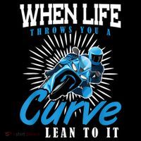 When Life Throws You A Curve Lean Into It Motorcycle Long Sleeve Shirt thumb 2