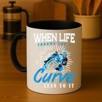 When Life Throws You A Curve Lean Into It Motorcycle Coffee Mug thumb 4