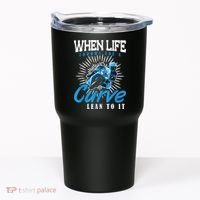When Life Throws You A Curve Lean Into It Motorcycle Tumbler thumb 0