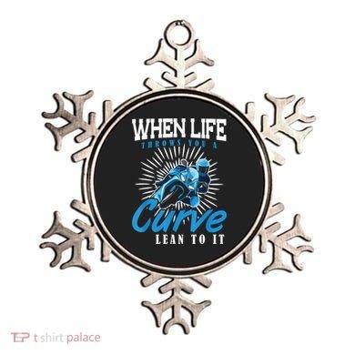 When Life Throws You A Curve Lean Into It Motorcycle Ornament