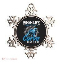 When Life Throws You A Curve Lean Into It Motorcycle Ornament thumb 0
