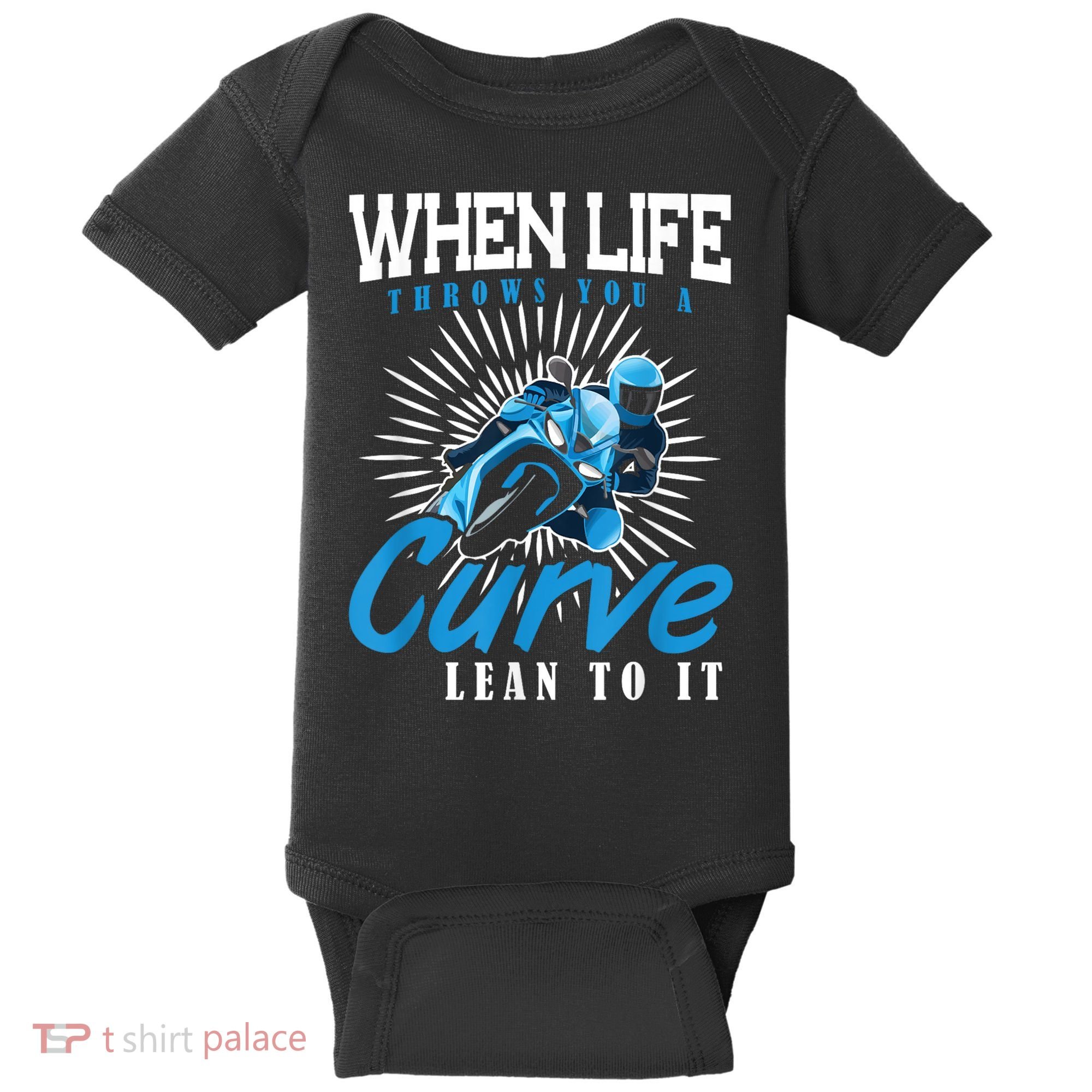When Life Throws You A Curve Lean Into It Motorcycle Baby Bodysuit