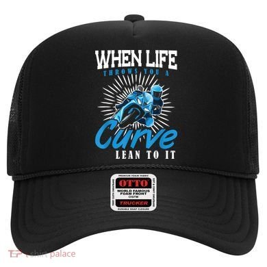 When Life Throws You A Curve Lean Into It Motorcycle Hat