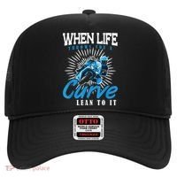 When Life Throws You A Curve Lean Into It Motorcycle Hat thumb 0