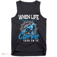 When Life Throws You A Curve Lean Into It Motorcycle Tank Top thumb 0