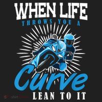 When Life Throws You A Curve Lean Into It Motorcycle Golf Towel thumb 3