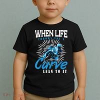 When Life Throws You A Curve Lean Into It Motorcycle Toddler T-Shirt thumb 2