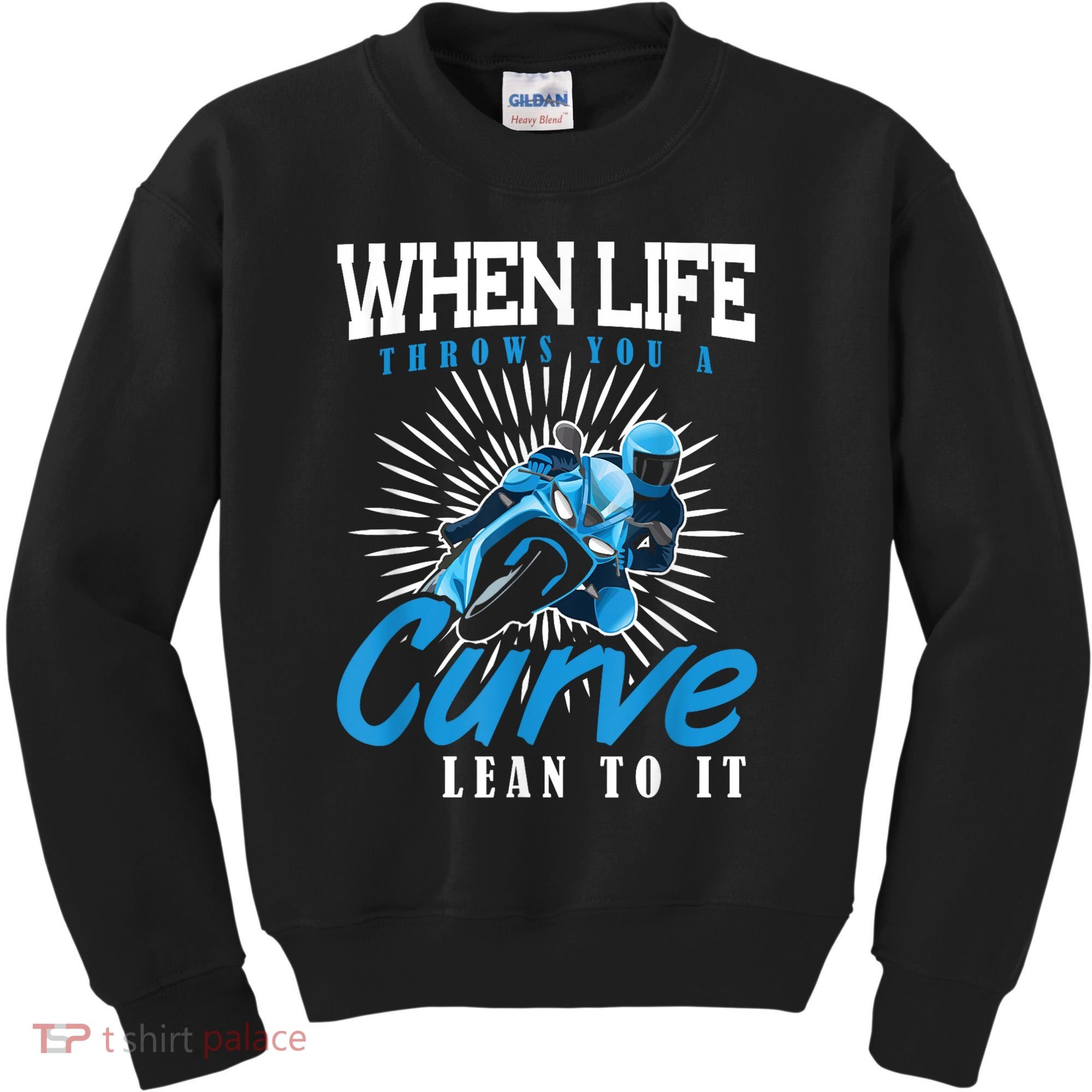 When Life Throws You A Curve Lean Into It Motorcycle Kids Sweatshirt