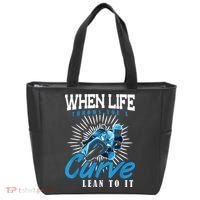 When Life Throws You A Curve Lean Into It Motorcycle Tote Bag thumb 0