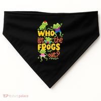 Who Let The Frogs Out Cute Gift USA-Made Doggie Bandana thumb 0