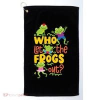 Who Let The Frogs Out Cute Gift Golf Towel thumb 0