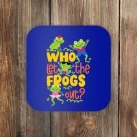 Who Let The Frogs Out Cute Gift Coaster thumb 0