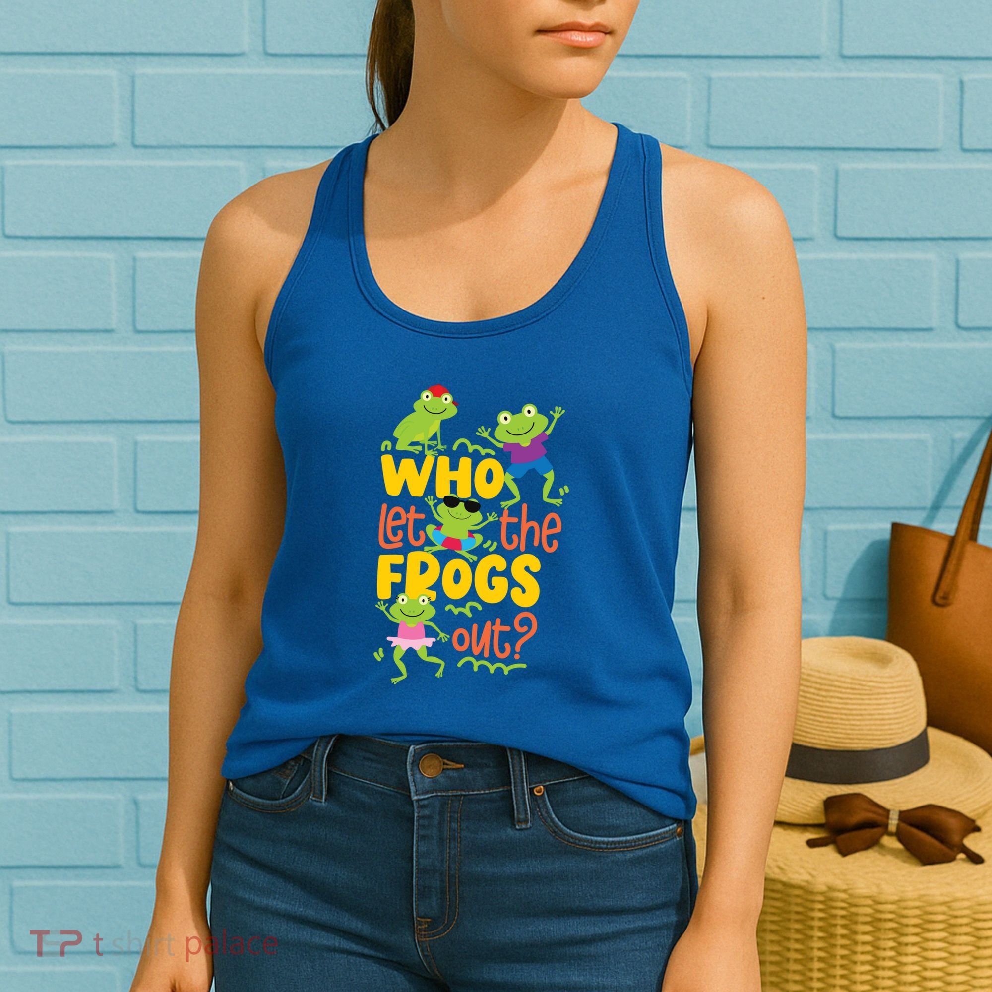 Who Let The Frogs Out Cute Gift Women's Tank Top